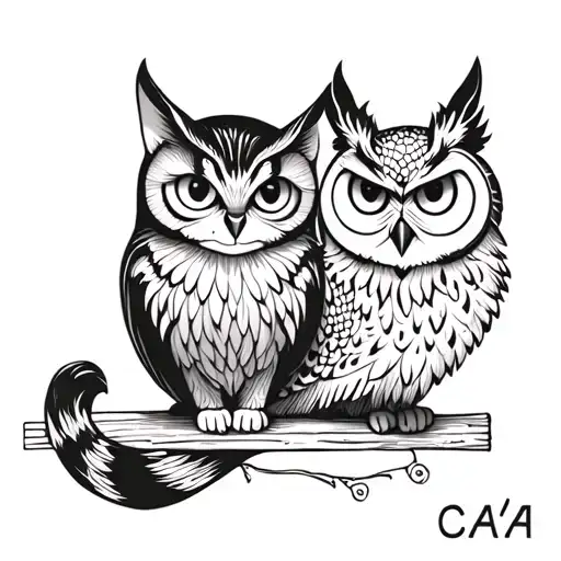Cat And An Owl
