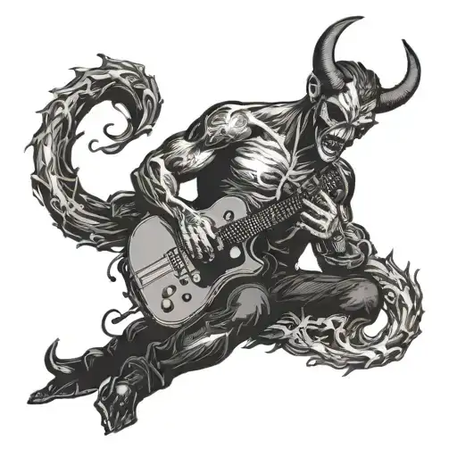 A Devil Playing A Guitar In A Romantic Setting