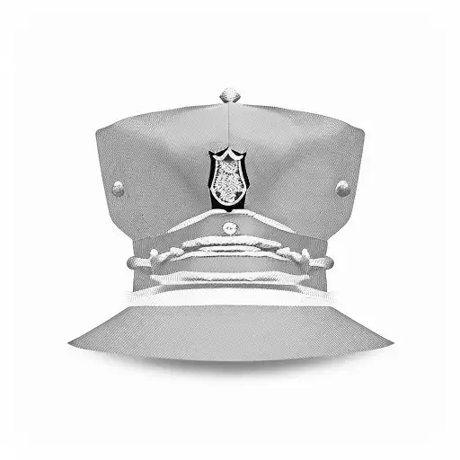 A Blackwork Silhouette Of Jax In A Police Officer's Hat