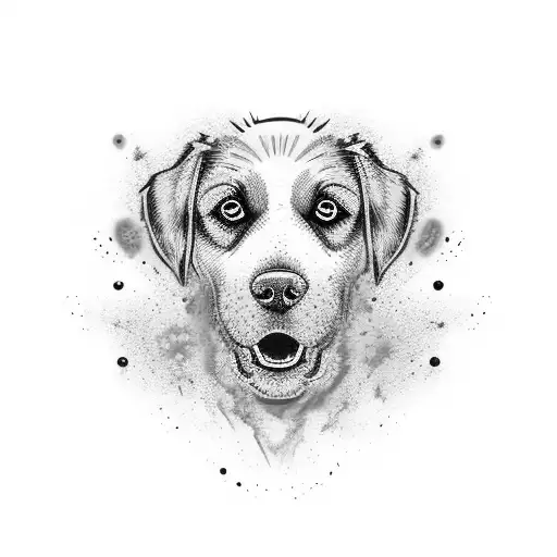 A Dog With Vibrant Colors And Exploding Hair