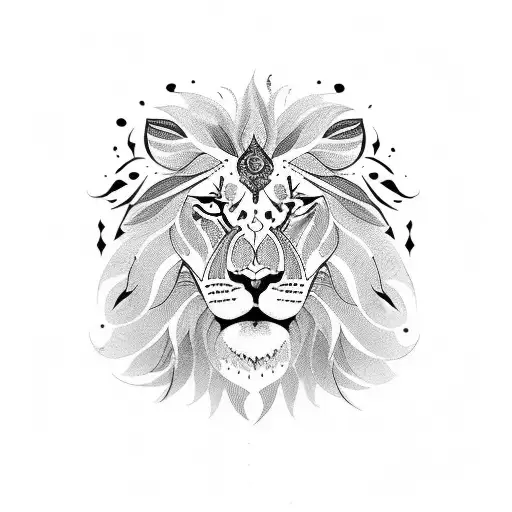 A Sleve Tattoo On My Arm Of A Lion Surrounded By Flowers