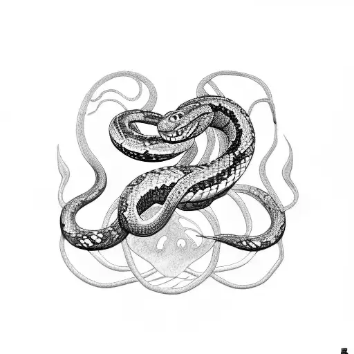 A Snake Climbing The Leg