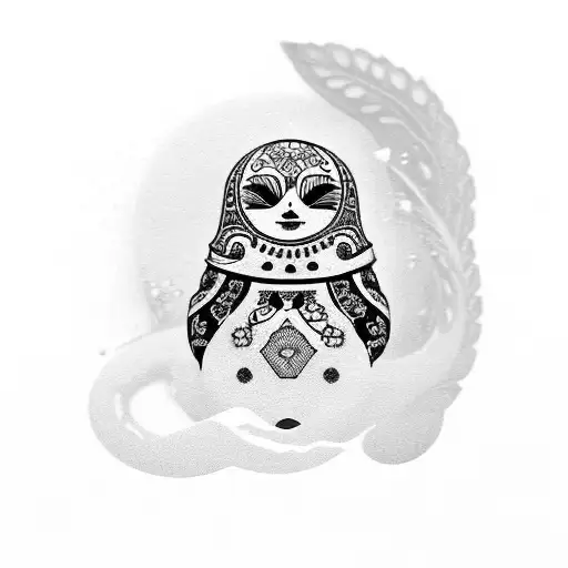 Matryoshka Blackberries Black And White