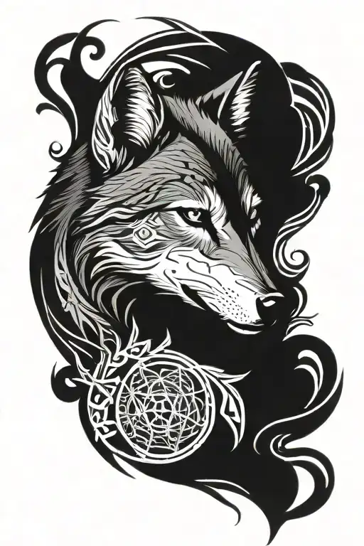 Wolf And Tribal Sleeve