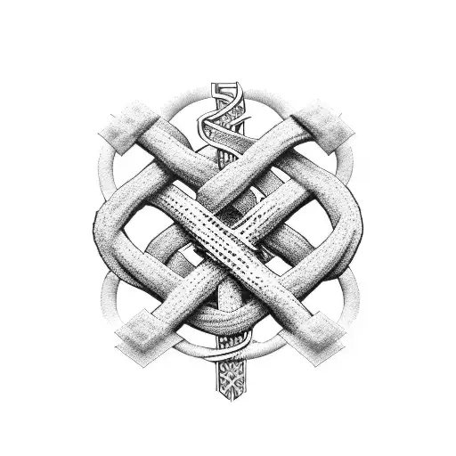 Armenian Cross Intertwined With A Vine Of Marketing Symbols