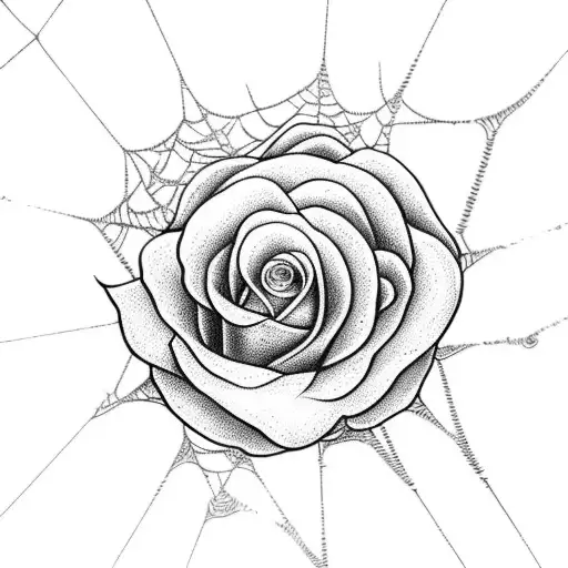 Spider With Webs Roses