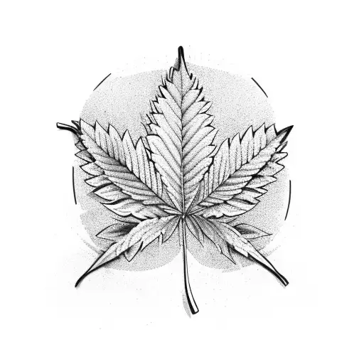 Cannabis Leaf Intertwined With A Whiskey Bottle