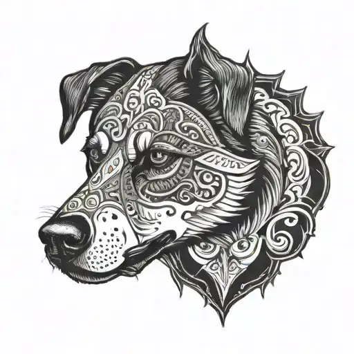 Guardian Dog Wearing Black