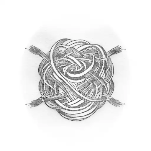 A Minimalist Tattoo Of A Fiberoptic Cable Intertwined With The Word 'Connection'