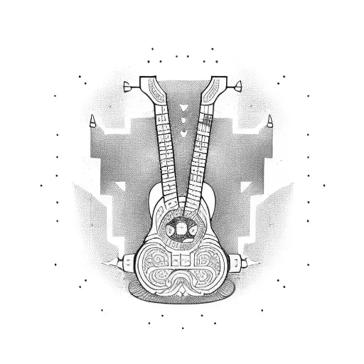 A Guitar Made Up Of Intricate Programming Symbols