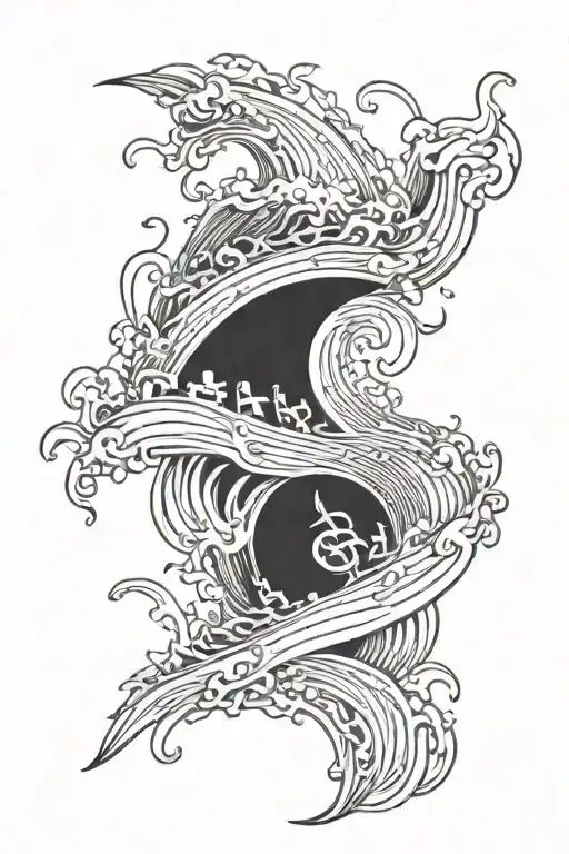 Music And Ocean Wave Crashing