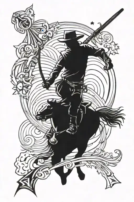 Cowboy Themed Tattoo Incorporating