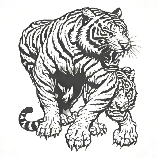 A Fierce Tiger In A Ufc Fighting Stance