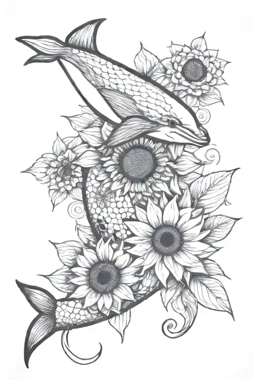 Sunflower Dolphin And Diamond