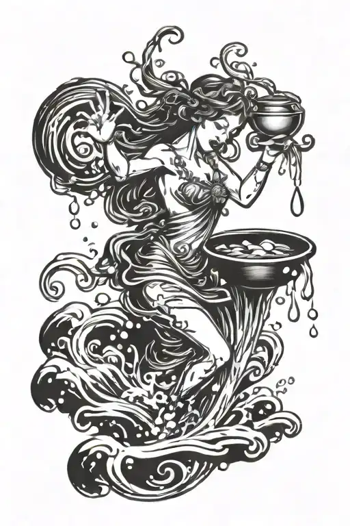 Aquarius Water Bearer Pouring Water