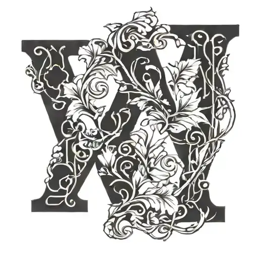 Vines Wrapped Together Letter N And B Letters With A Little Heart