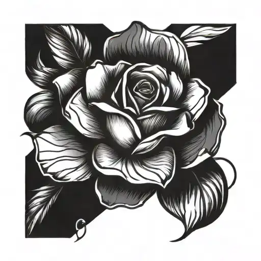 Rose In Sketch Style