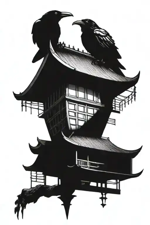 Crow On A Japanese House