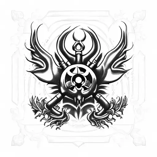 Biohazard With Black Fire At Center