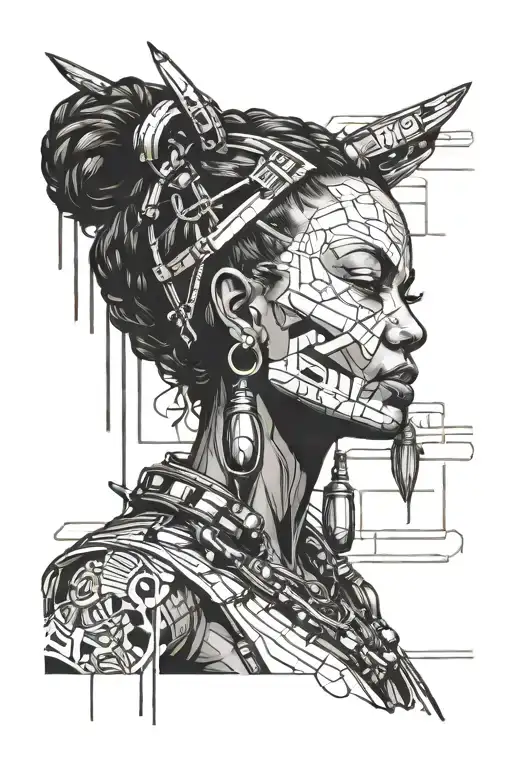 Cyberpunk Brazilian Native Women