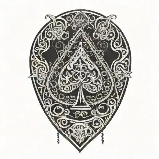 Ace Of Spades Surrounded By Barbed Wire