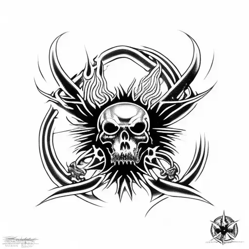 Biohazard With Black Fire At Center