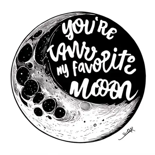 Moon With Text Saying You're My Favorite Moon