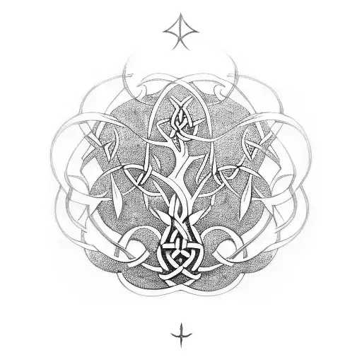 Ambigram Celtic Tree Of Life