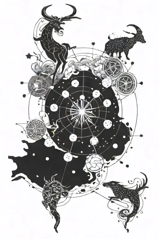 Combine Elements Of Greek Mythology With A Constellation Map Of The Client's Zodiac Sign