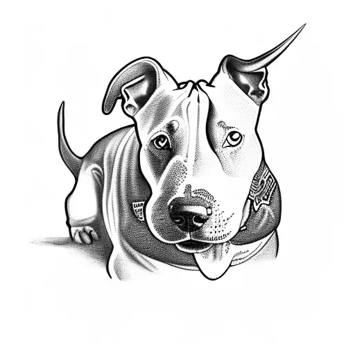 A Bull Terrier Playing With A Ball