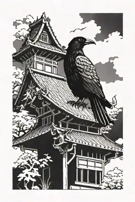 Crow On A Japanese House