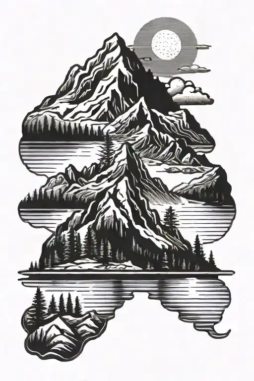 Mountain Scene With A Lake