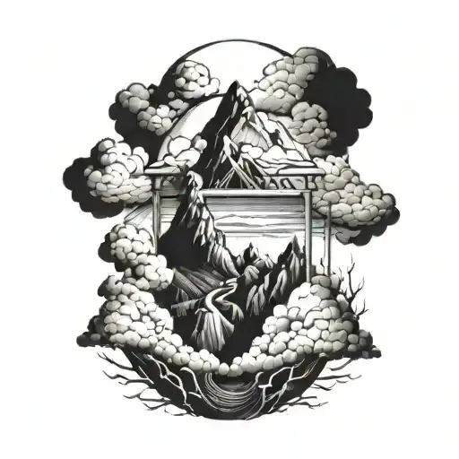 Heaven Gates Mountain And Clouds