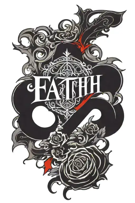 Blackout But With The Word Faith In The Middle With Red Font