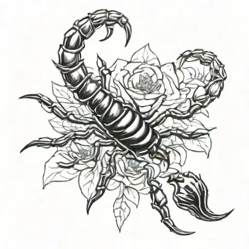 Scorpion On Flowers