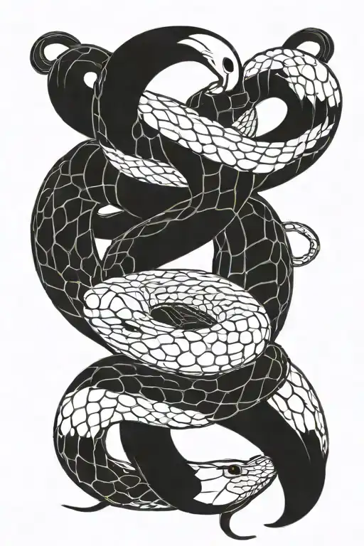 Snake Intertwined On The Neck