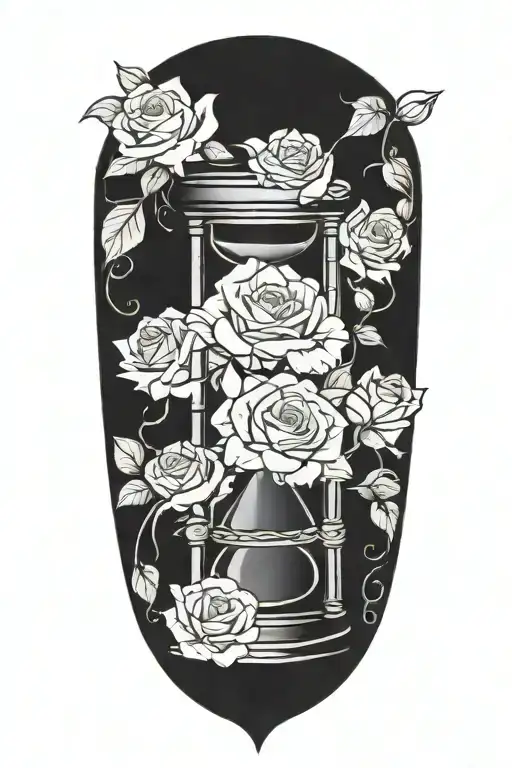 Hanging Hour Glass With Roses