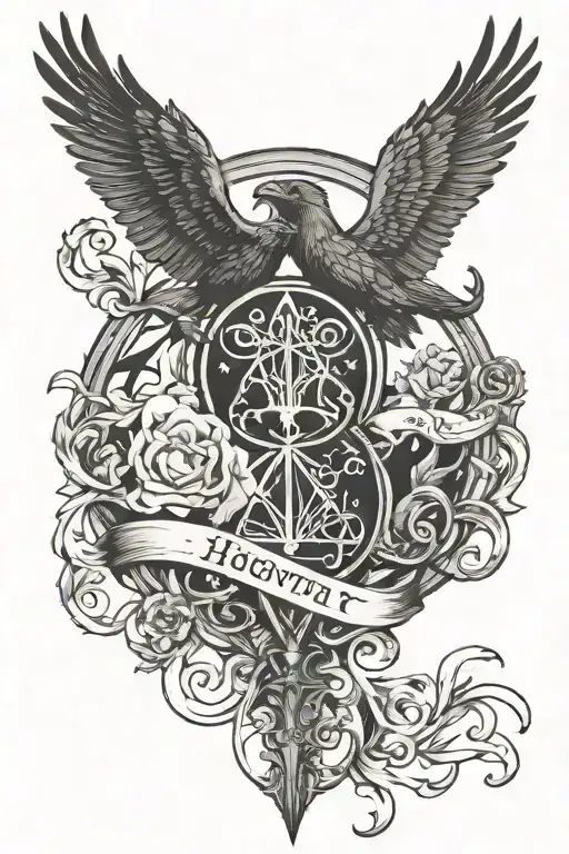 Create A Tattoo Design Representing The Bond Between Twin Boys Inspired By Harry Potter Elements