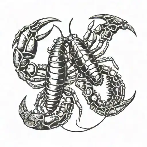 Two Lobsters In The Shape Of The Astrological Cancer Sign 69