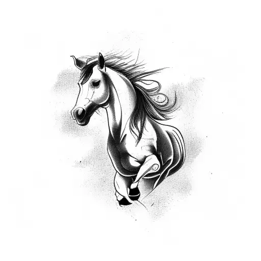 A Horse Jumping Up With It's Forelegs