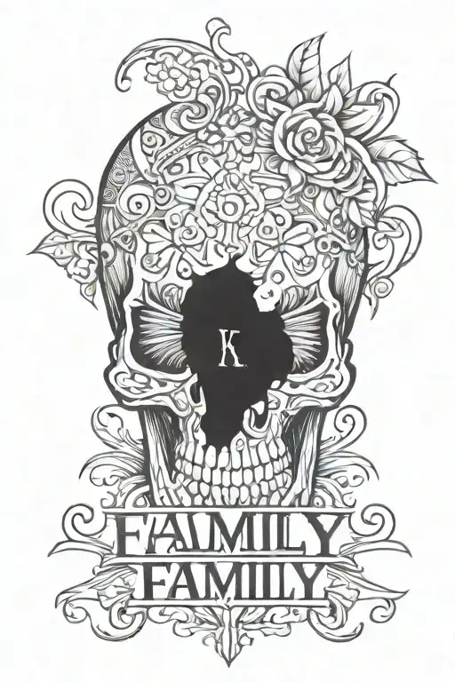 Badass Skull With The Word Family