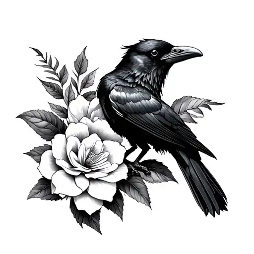 Raven On Gardenia