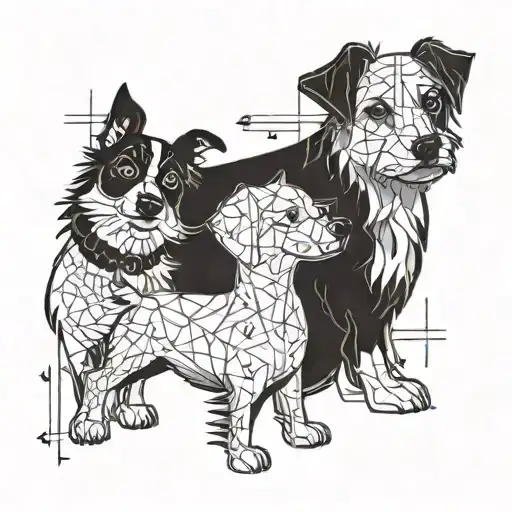 A Playful And Whimsical Design Featuring A Math Equation Made Out Of Cute Cartoon Dogs