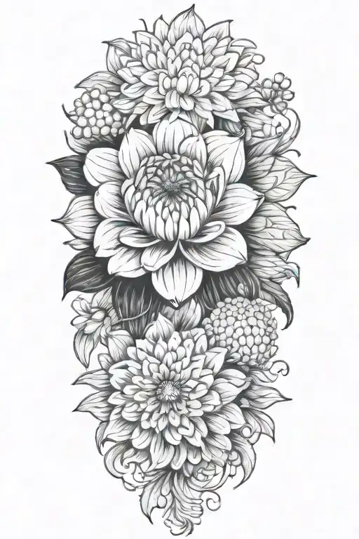 Dahlia And Chrysanthemum