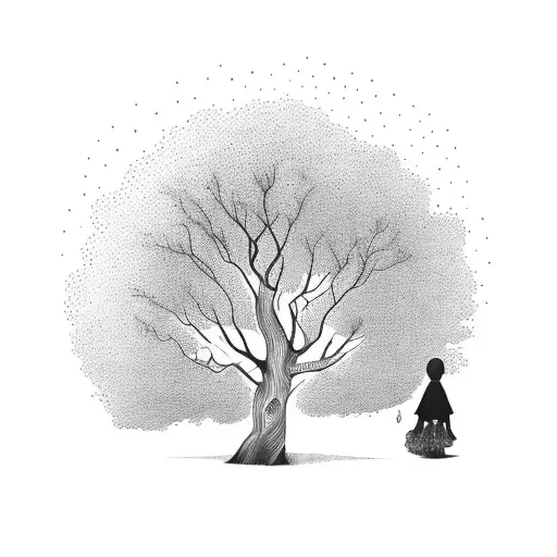 Tree Hugging Girl With Animals