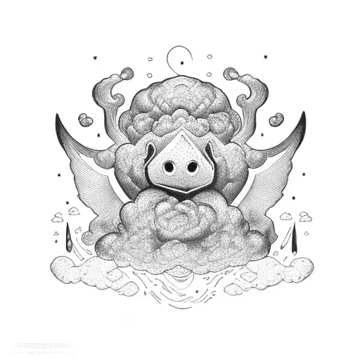 Word Brocolli With Clouds