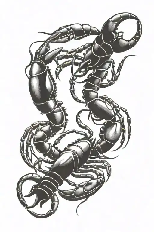 2 Lobsters In The Shape Of The Astrological Sign Cancer