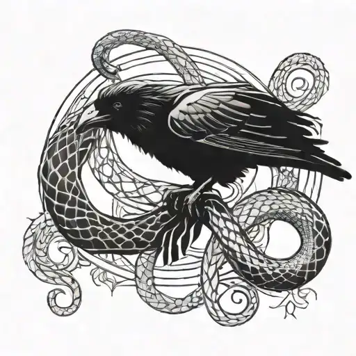 Raven Killing Snake