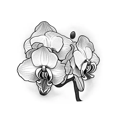 Open Book With 7 Orchids