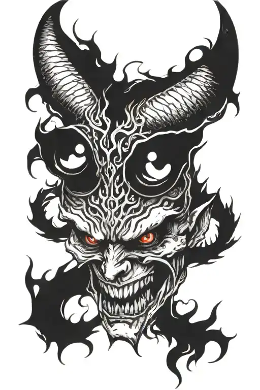 Demon With Six Eyes And Horror